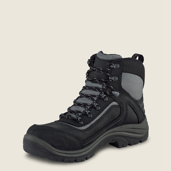 Red Wing Work Boots Black/Grey - Womens Trades - 6-inch Waterproof Safety Toe - 7602-EWNVT